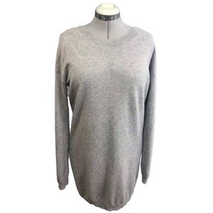 BABATON Aritzia Cashmere Merino Wool Grey Gray Scoop Back Sweater Long L Large